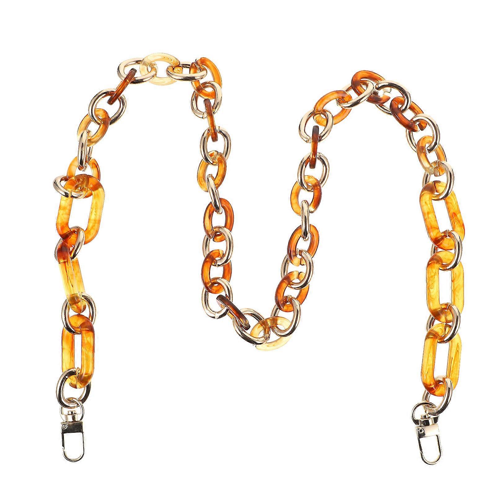 Resin Purse Chain Retro Style Everyday Use Amber Mixed Splicing Replacement Strap 1Set