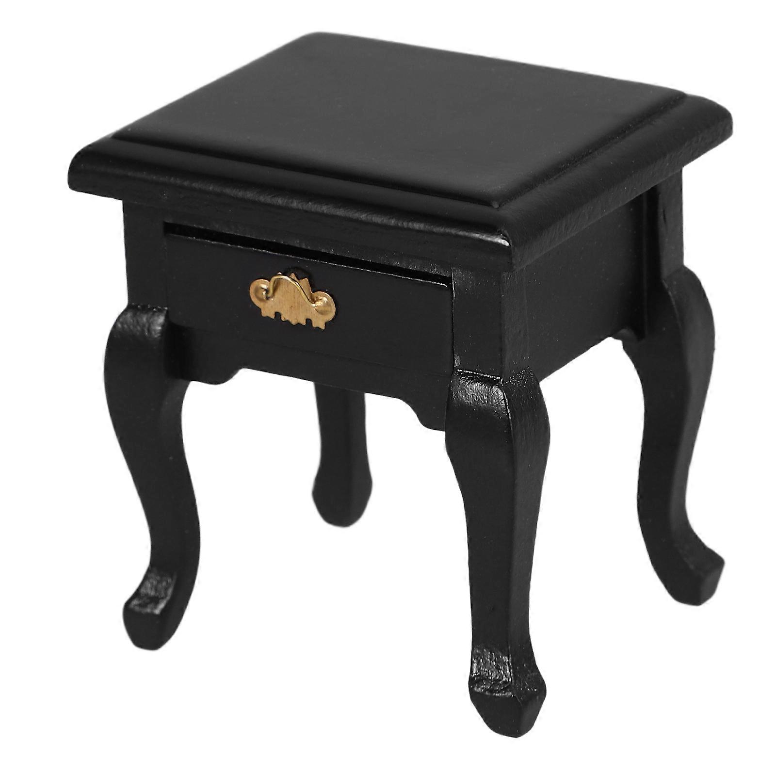 Miniature Wood Bedside Table for Decoration Mini Nightstand Model