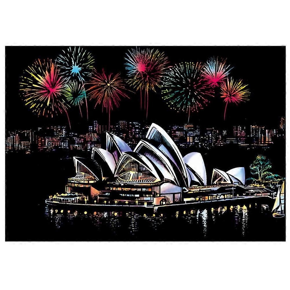 Scratch Paper Crafts Bamboo Stick Gold-Plated Pen 1Set DIY Scratching Drawing