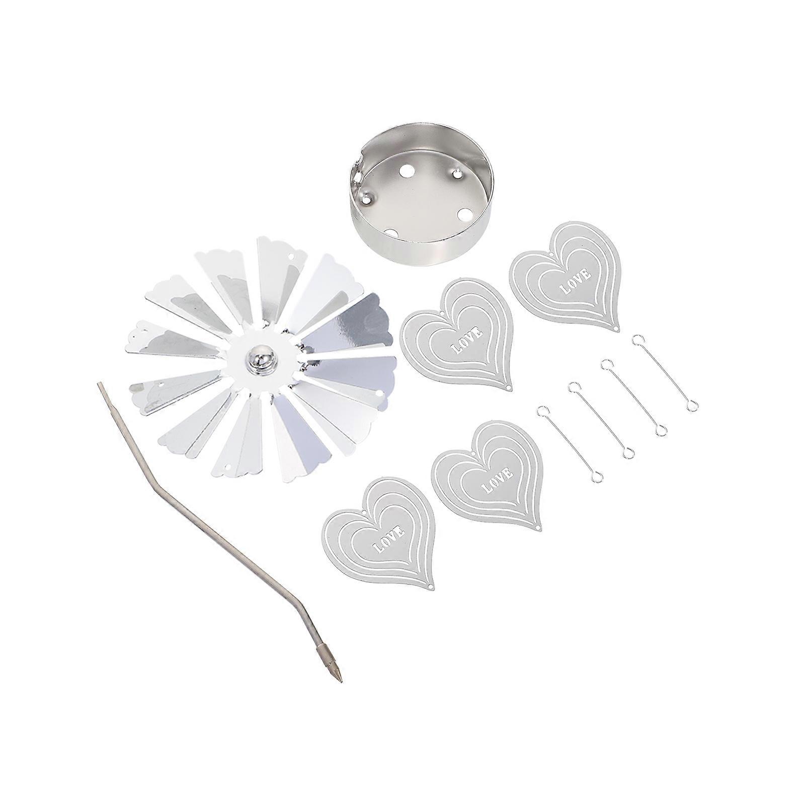 Romantic Candleholder for Decoration with 3Pcs Silver Rotating Candlestick