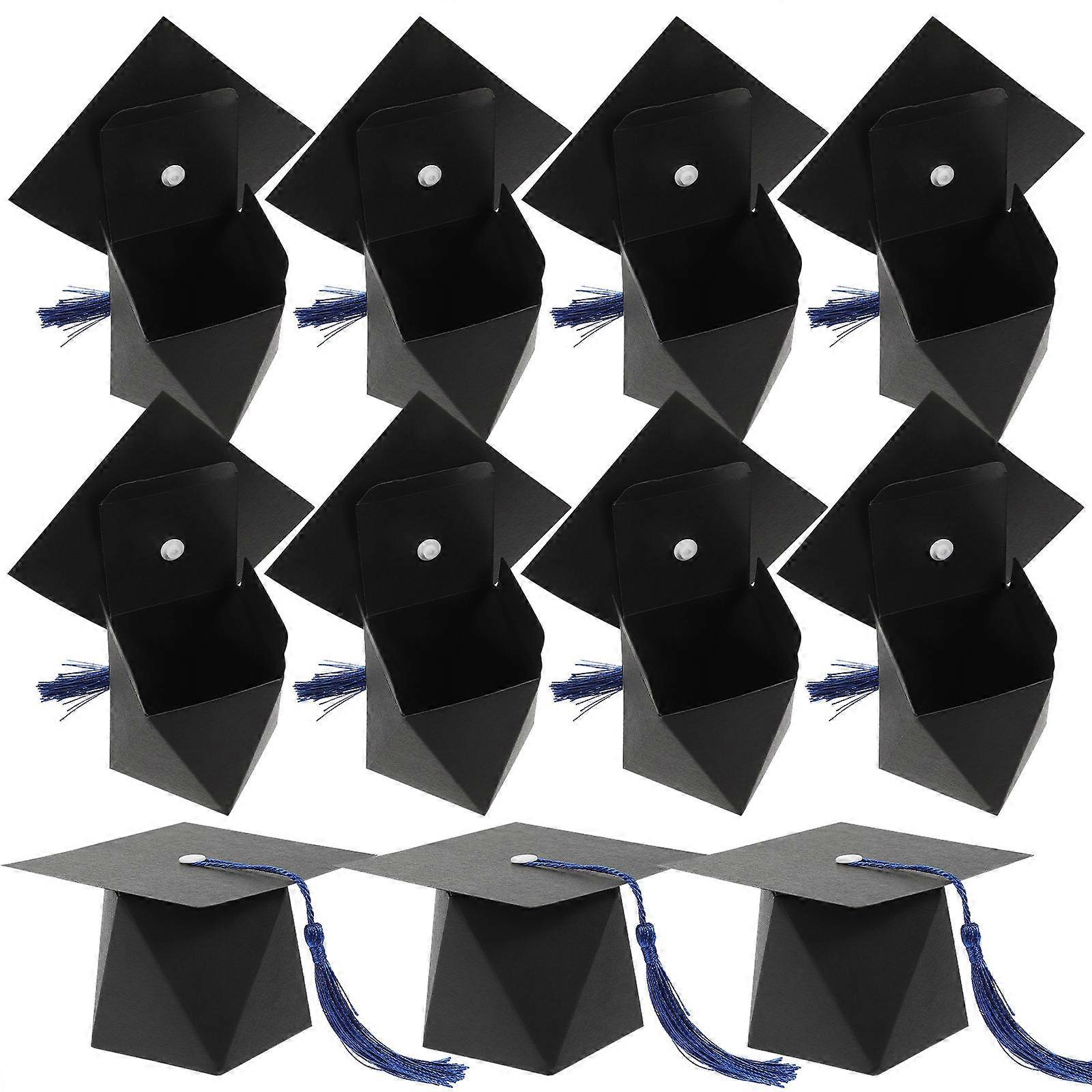 50pcs Graduation Cap Gift Boxes for Ceremony Party Candy Packaging with Tassel