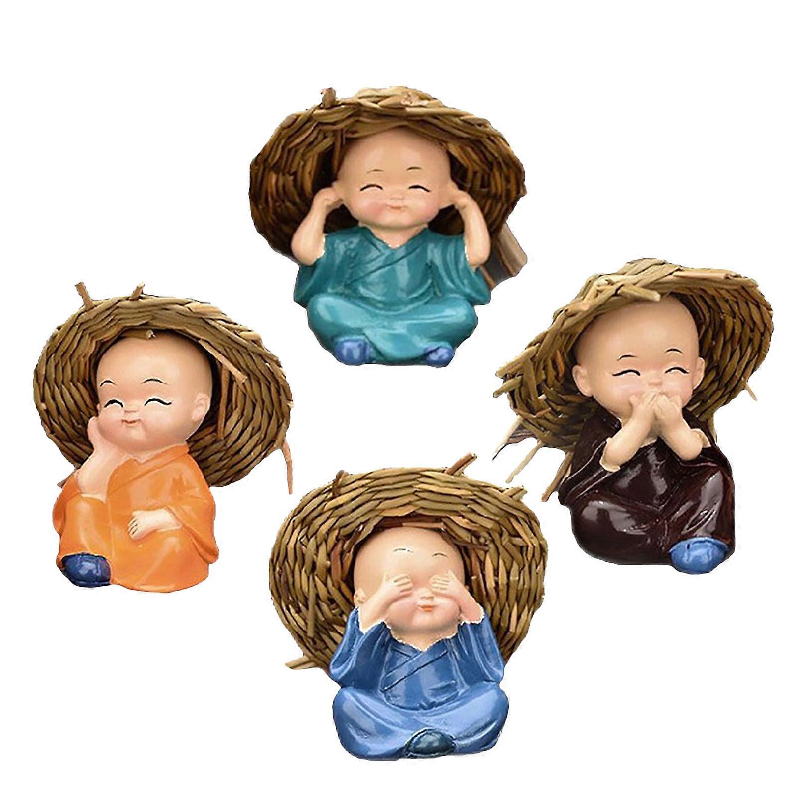 Car Dashboard Decorations Small Monk Figurine for Car Decor 12Pcs