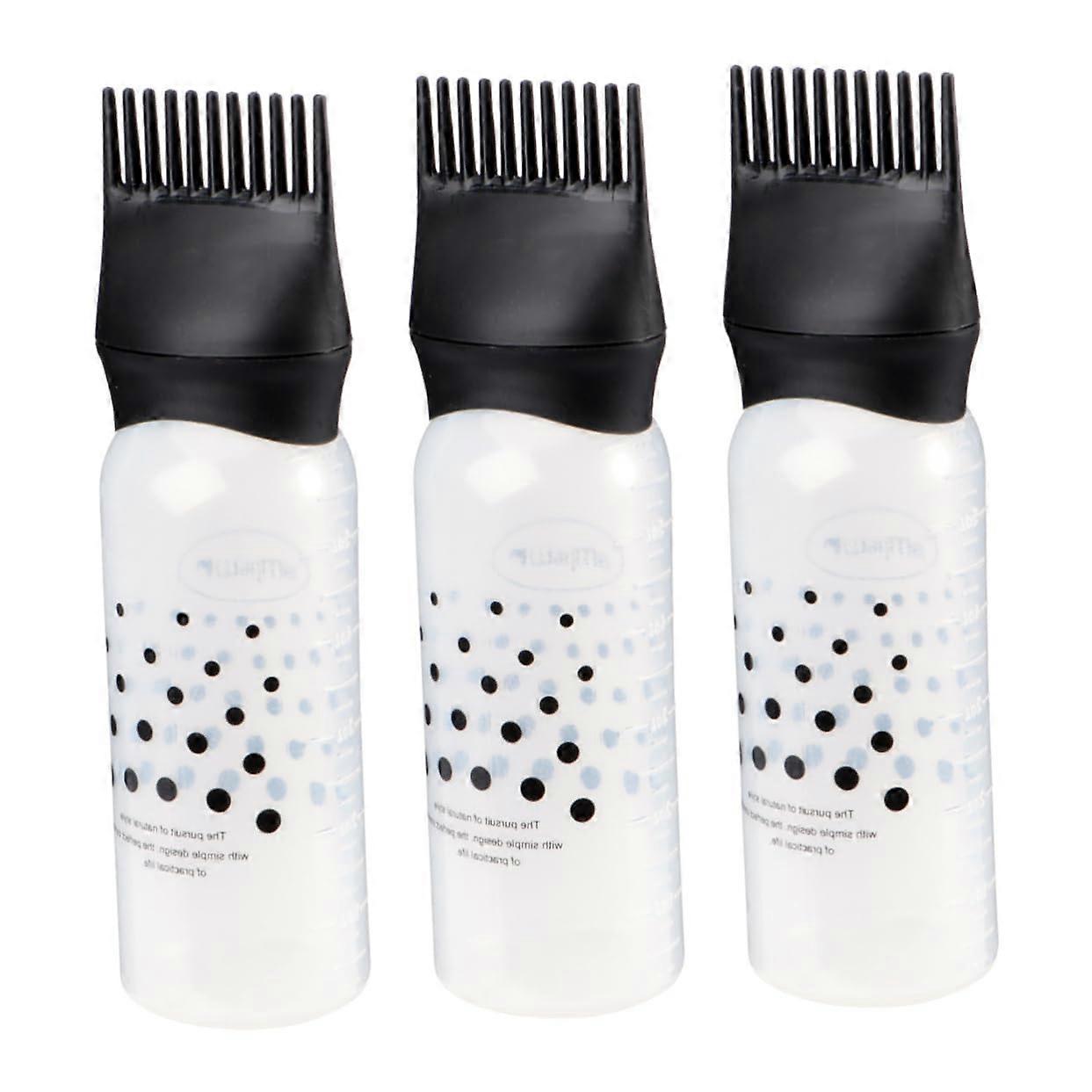 3pcs Hair Dye Applicator Bottles with Narrow Tip and Scale Lines for Precise Coverage