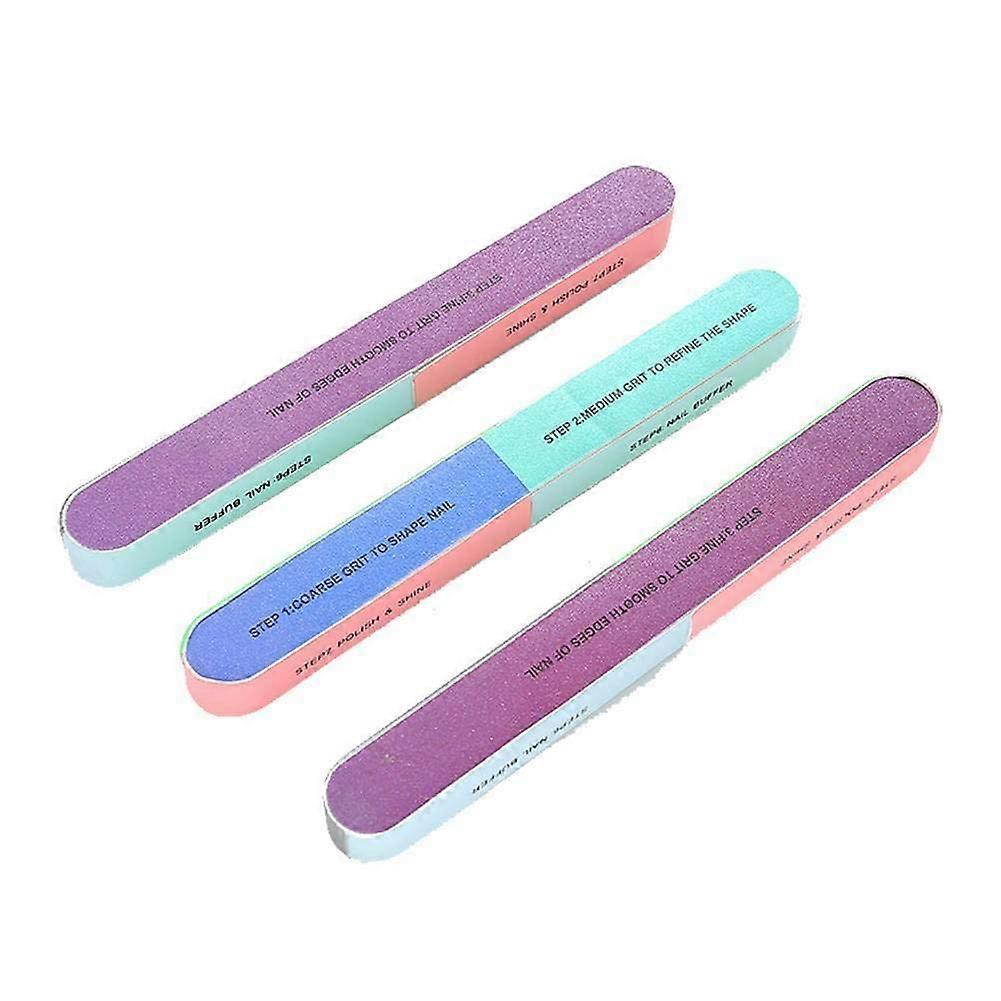 3Pcs Professional Nail Buffer Block and File for Smooth Surface and Gel Prep Manicure Pedicure