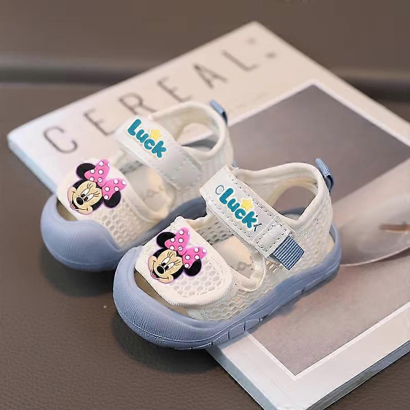 Disney minnie boy Breathable Mesh Sandals  Summer New Baby Girl Slippers Mickey Mouse Beach Shoes Baby Soft-Sole Toddler Shoes
