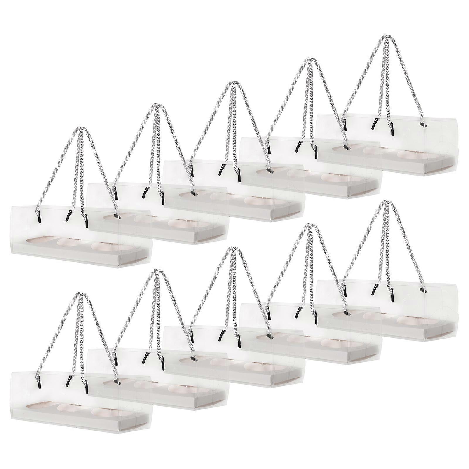 10Pcs Egg-Yolk Puff Packaging Boxes for Storage Portable Cake Boxes White