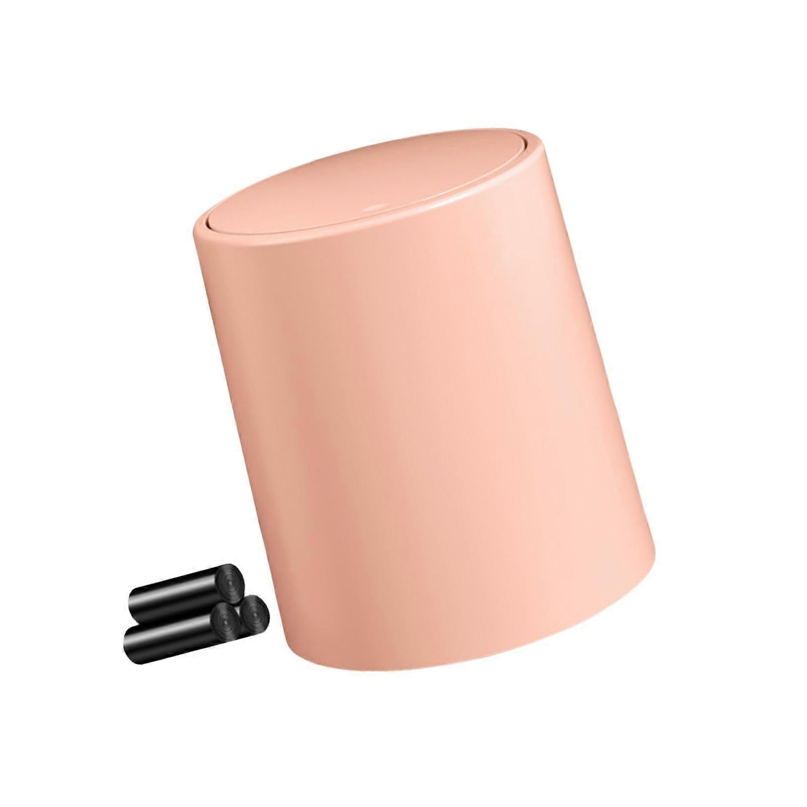 Trash Can with OdorBlocking Push  Lid, SpaceSaving Waste Bin for Bathroom, Kitchen and Office