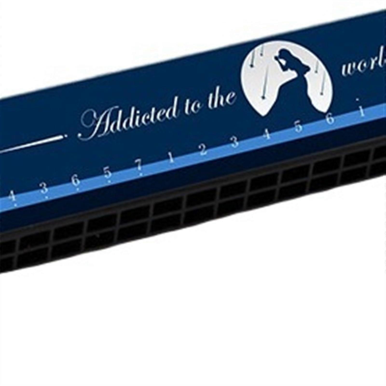 24 Hole C Harmonica for Beginners Adults, Extended Range Polyphonic, Blue for Practice and Performance