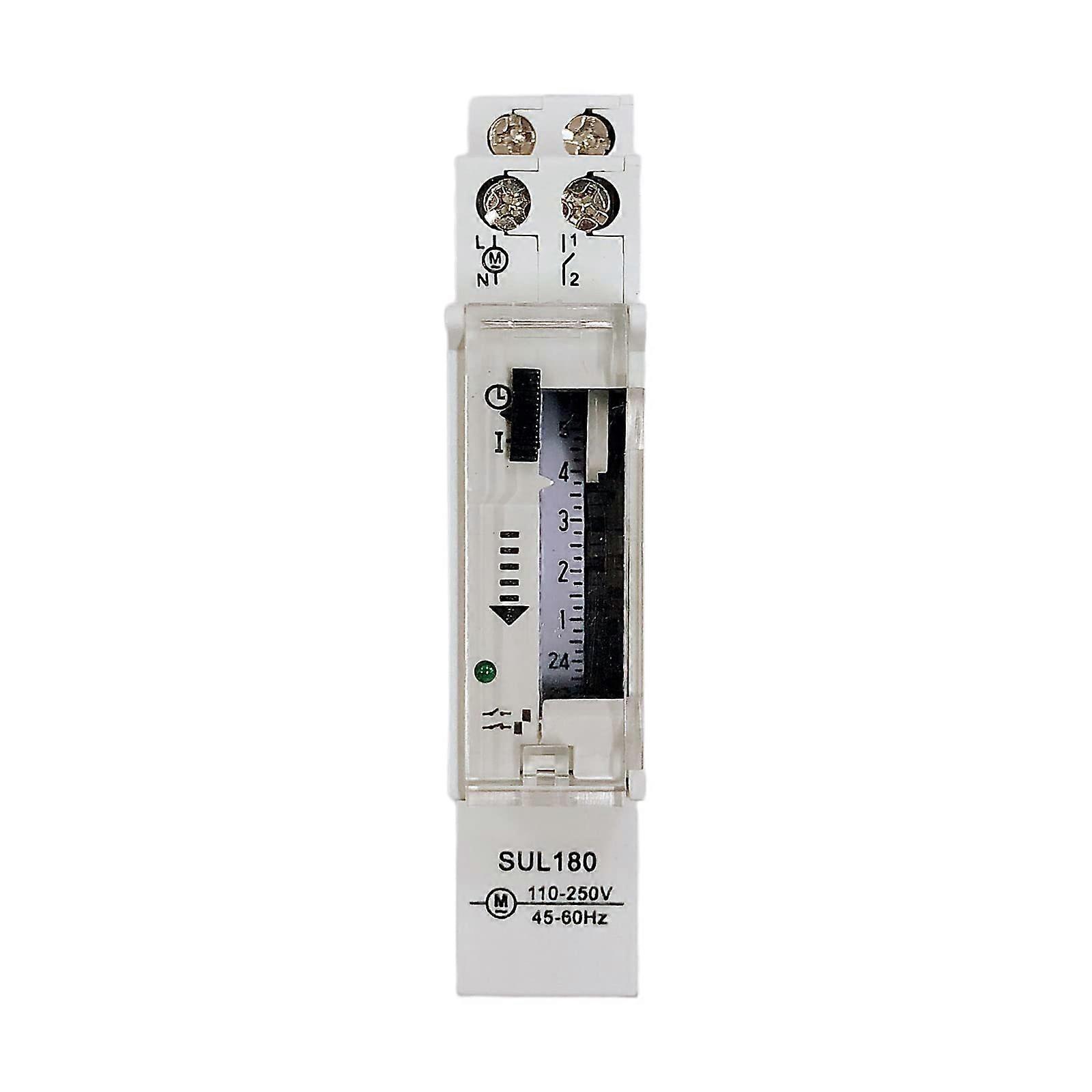 24 Hour Programmable Timer Switch with Quartz Motor Precision and  Load Capacity for DIN Rail
