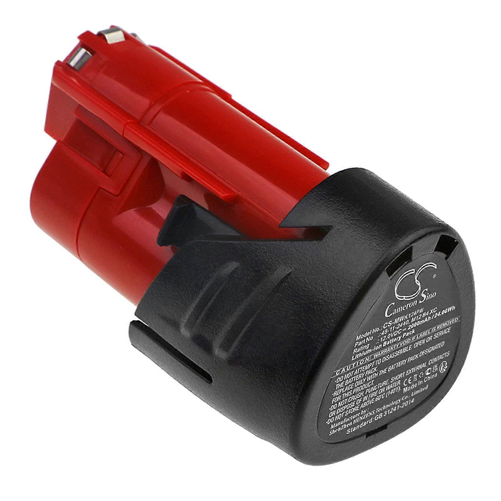 Replacement Battery Pack 2000mAh Compatible with Milwaukee M12, LongLasting 12V Liion Power for Tools