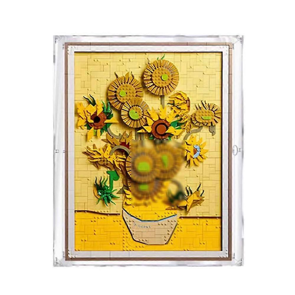 Acrylic Display Case Compatible with  31215 Sunflower, Dustproof Clear WallMount Box with ScratchResistant Panels