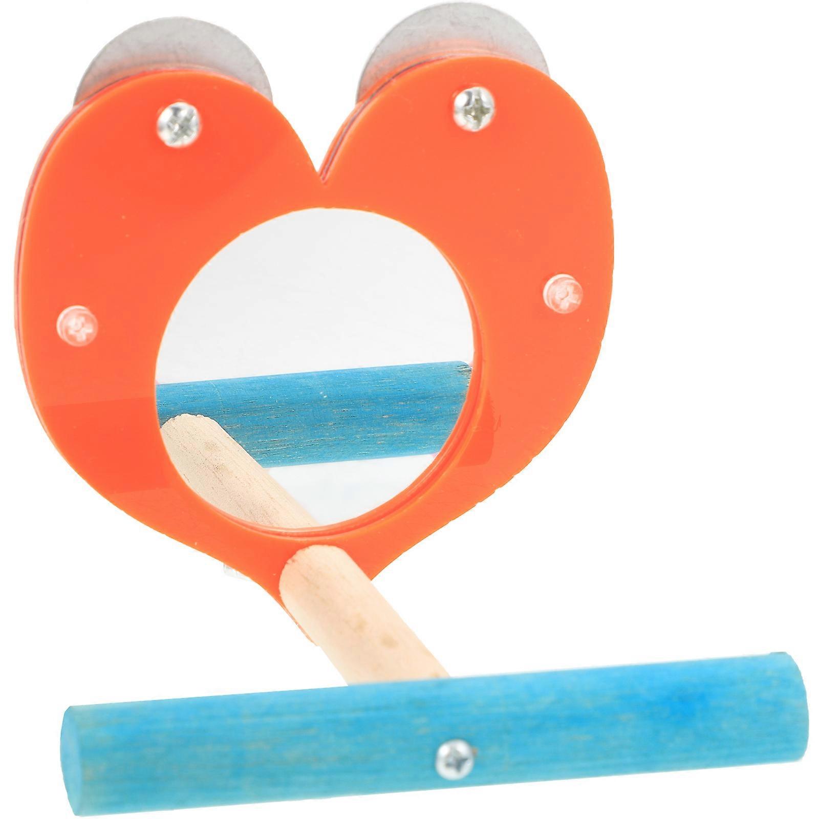 Interactive Parrot Mirror Toy Acrylic Bird Educational Training