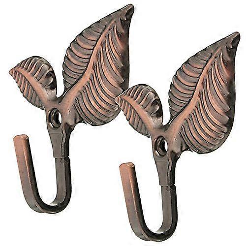 2pcs Iron Leaf Curtain Tie Backs Wall Mounted Decorative Holders with Hooks, Color03
