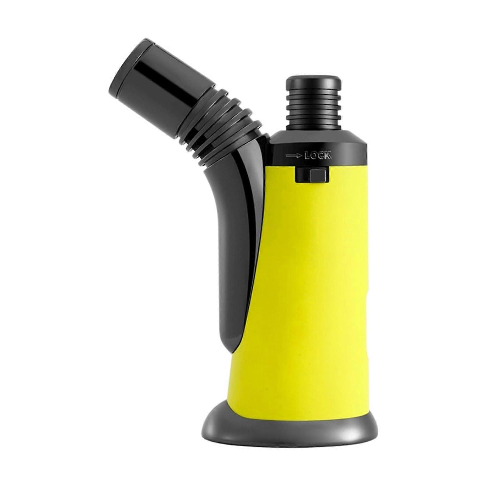 Windproof Refillable Butane Torch Lighter with Safety Lock and Fuel Window for Outdoor Camping