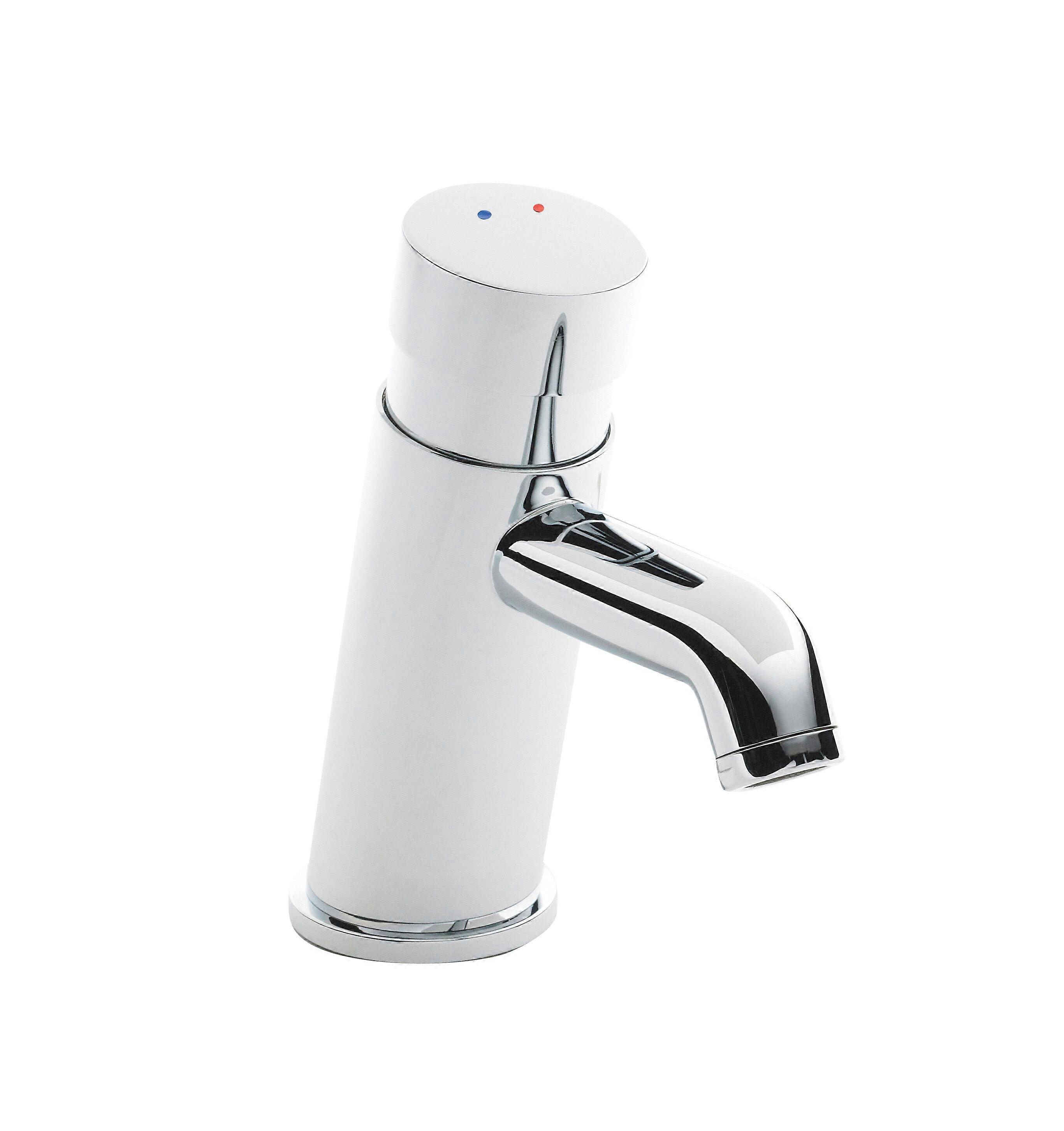 Push Button Mono Basin Tap - Chrome Faucet