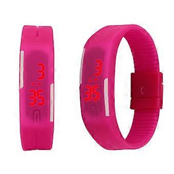 Pulseira de relógio infantil com controle de toque LED, design elegante, visor LCD e à prova d'água. 1 unidade.