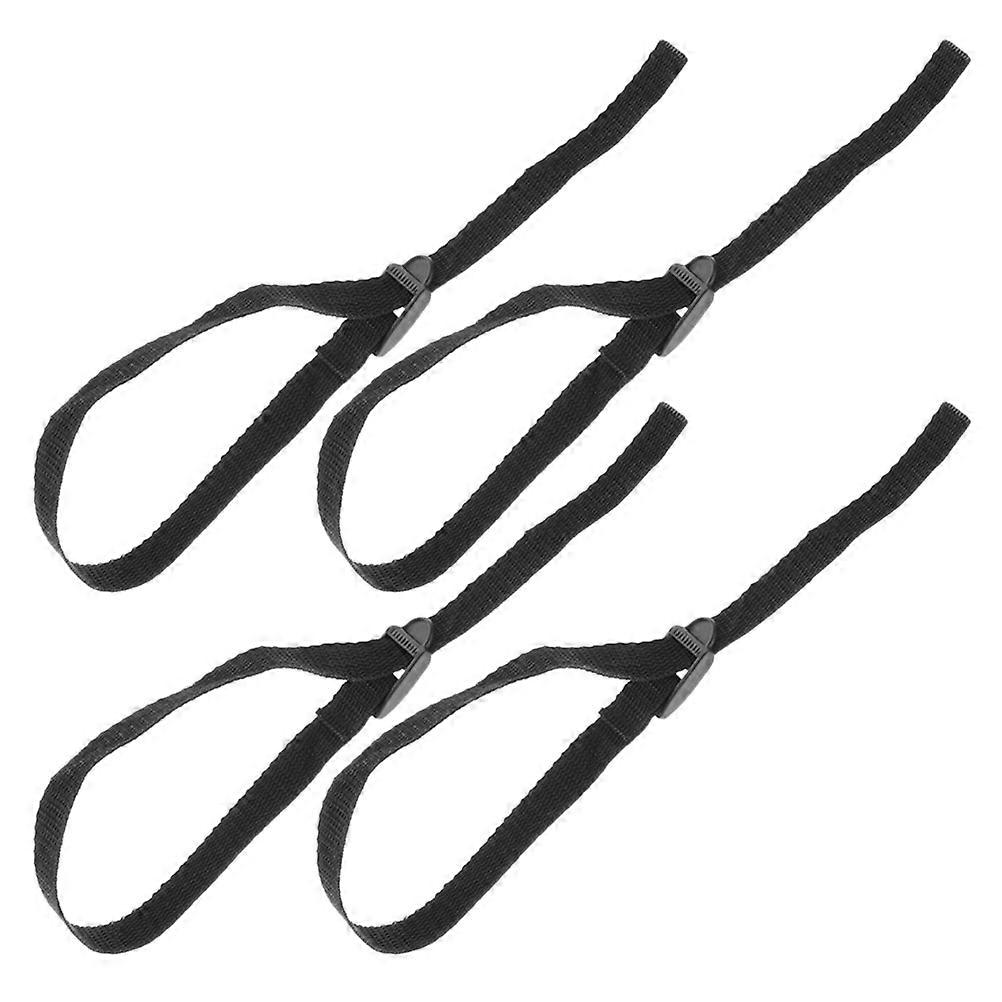 Nylon Adjustable Ski Pole Wrist Straps for Walking Poles 4Pcs Black