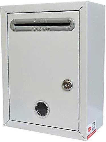 Modern Anthracite Wall Mounted Letter Box, Large Lockable Weatherproof Iron Mailbox with Window