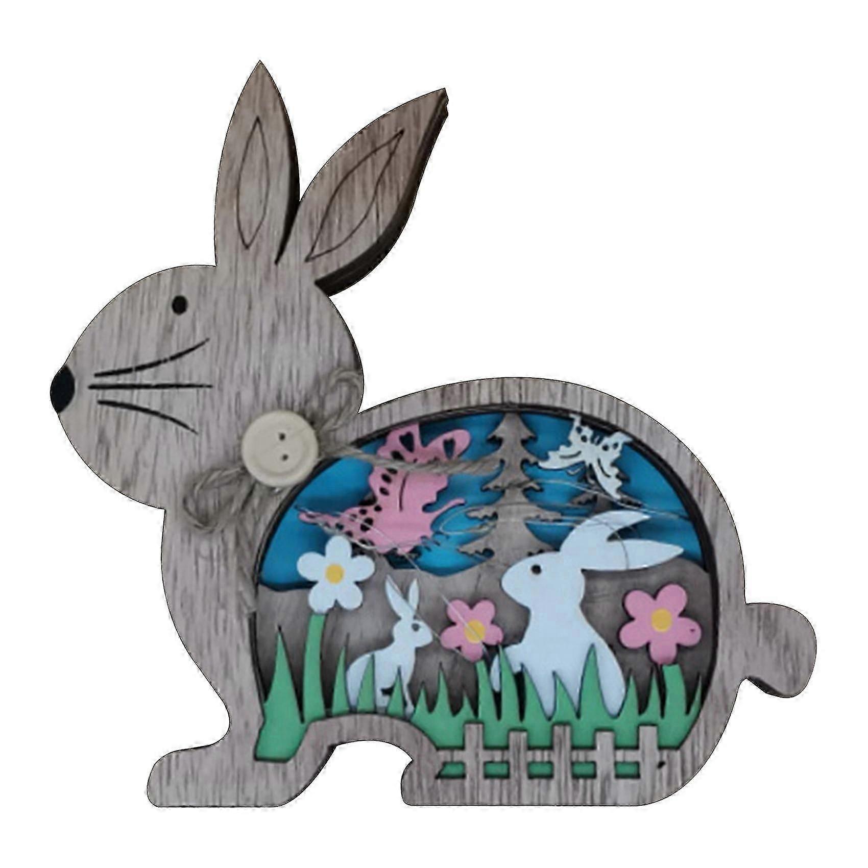 Easter Decoration For Home Wooden Easter Bunny Easter Craft Easter Bunny Ornament Easter Decor
