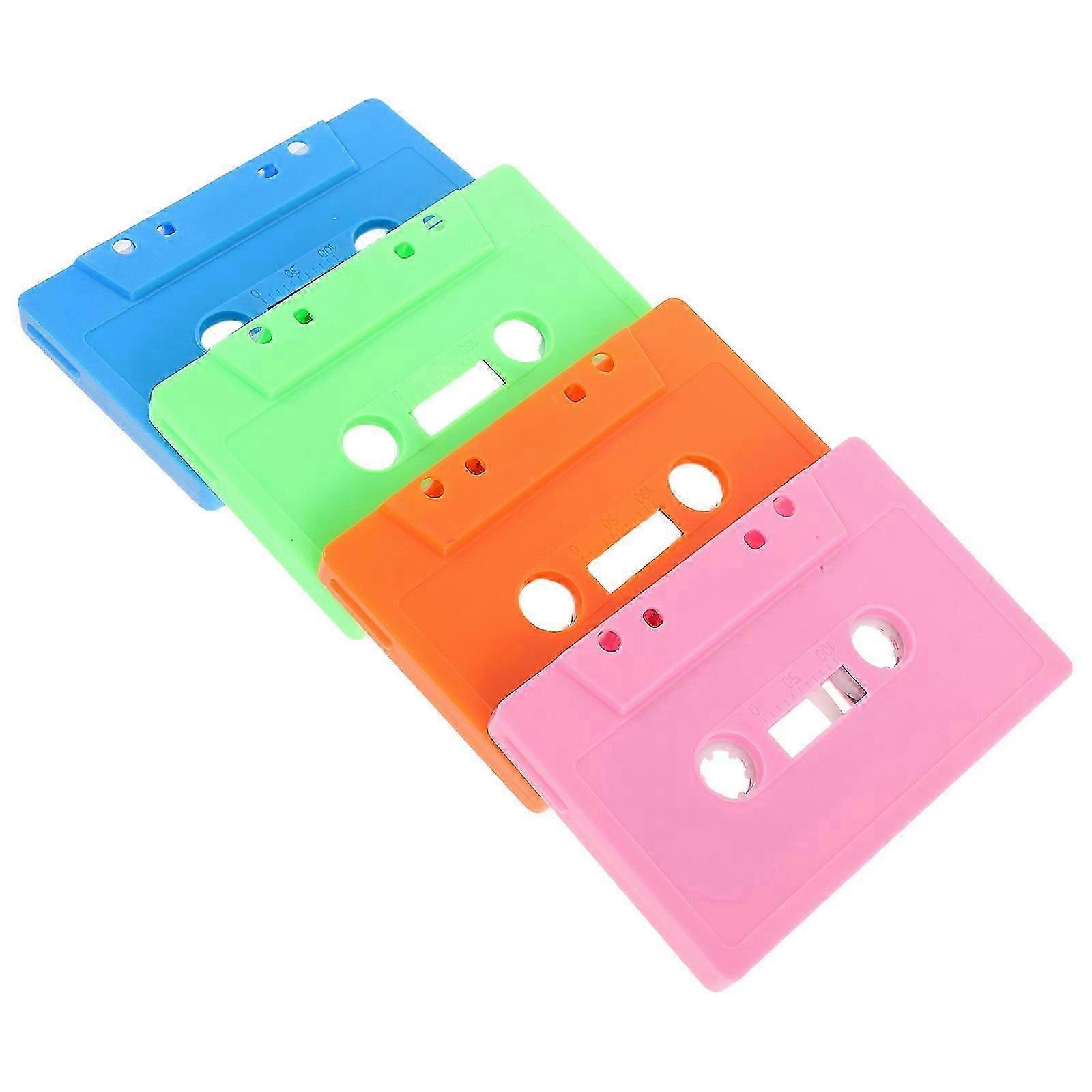 Retro Blank Audio Cassettes for Recording 4Pcs Plastic Cassette Shells