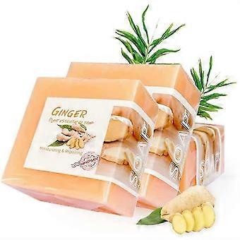 Organic Ginger Soap Bar 3 Pack with Natural Ginger Extract for Face and Body Gentle Cleansing