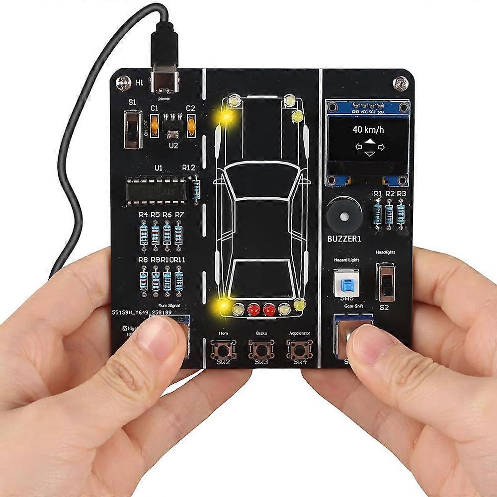 DIY Electronics Project Car Driver Simulator Kit STEM Soldering Practice Car Driving Simulation Solder Kitcompatible with School Learning