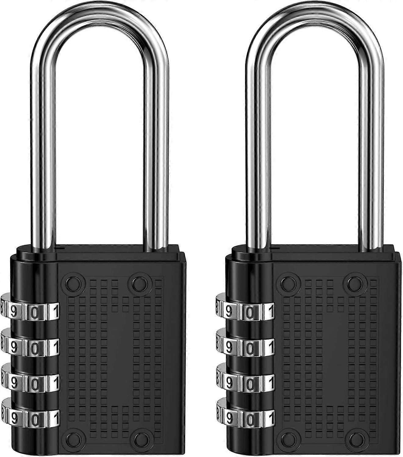 Pieces Code Lock, 4 Digit Code Lock, Aluminum Alloy Locker Lock, Combination Lock, Reliable Security Code Lock (Black)