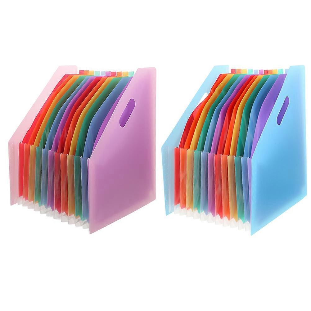 Accordion File Organizer Plastic Folder for Documents 2Pcs Office Use