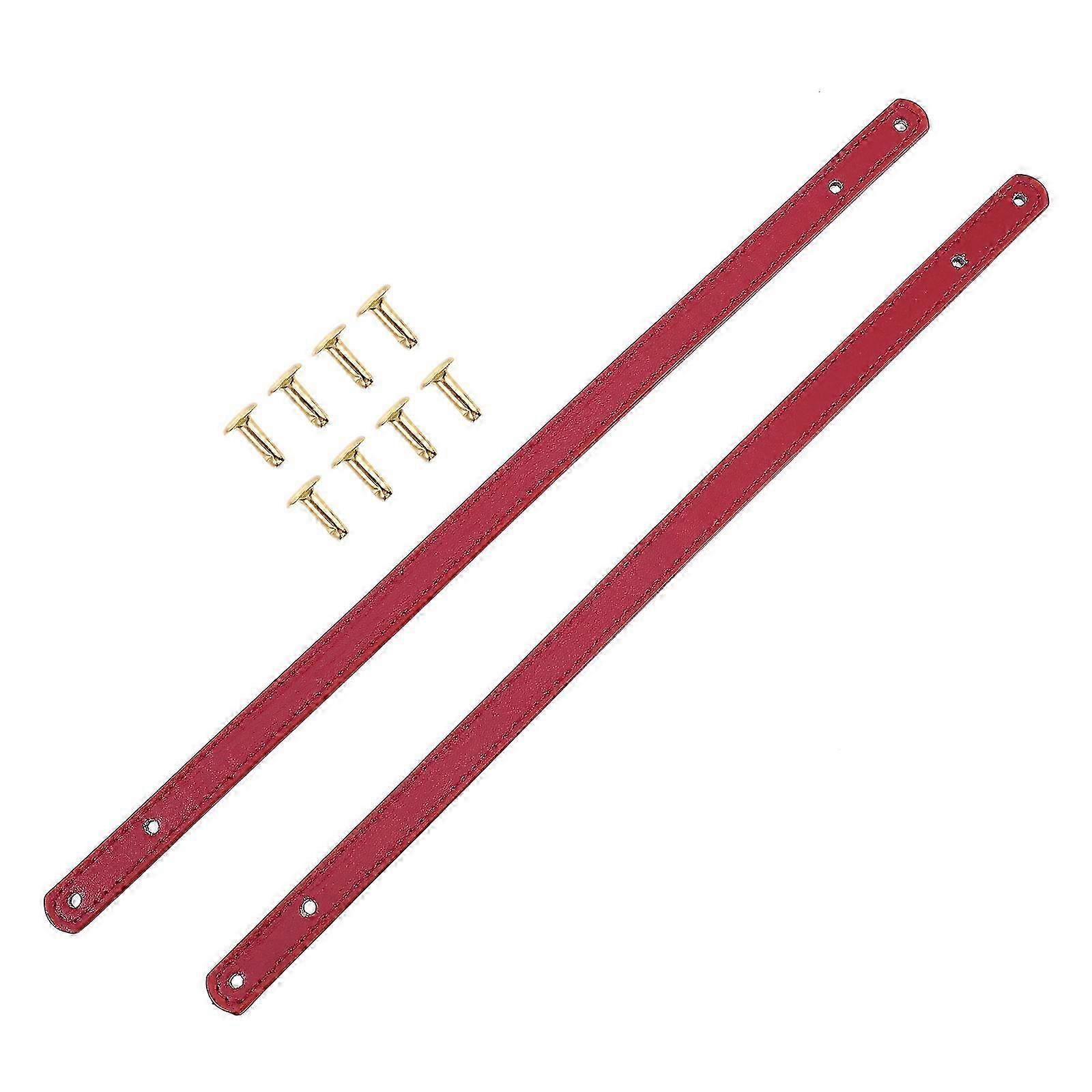 Dark Red Handbag Strap PU Replacement for Bags 1Pair