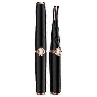 Heated Eyelash Curler Black - 3-Level Adjustable Temperature, USB Rechargeable, Anti-Scald Comb