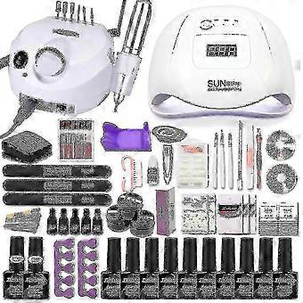 Nail Art Set 120/80/54W Uv Led Lampe Gel Nagellack Set Elektrische Nagelbohrmaschine Nail Art Set-