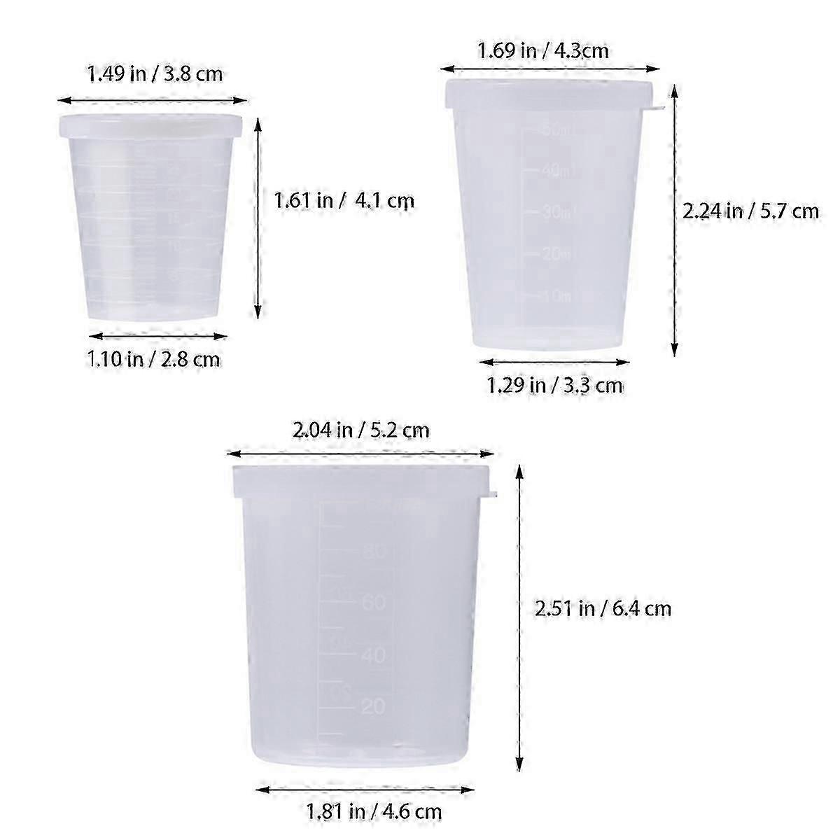 Plastic Measuring Cup Laboratory Graduated Clear Cups for Measuring 1Set Set
