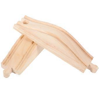 2pcs Wooden Train Track Construction Train Track Wooden Slopes Track Models Educational Toy