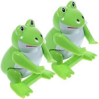 2pcs Uhrwerk Frosch Spielzeug Windup Frosch Spielzeug Uhrwerk Spielzeug Neuheit Aufzieh-Cartoon Frosch Spielsachen