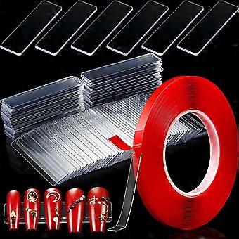 100 stuks nageldesign tips display standaard houder met 10 m dubbelzijdige tape nageldesign oefenhouder en verwijderbare montagetape voor nagelsalon ho