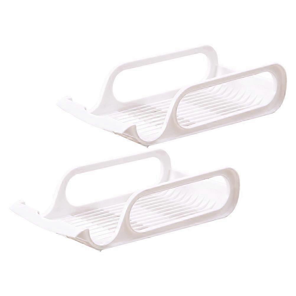 Icebox Beverage Storage Rack for Organization 2Pcs Refrigerator Stackable Holder