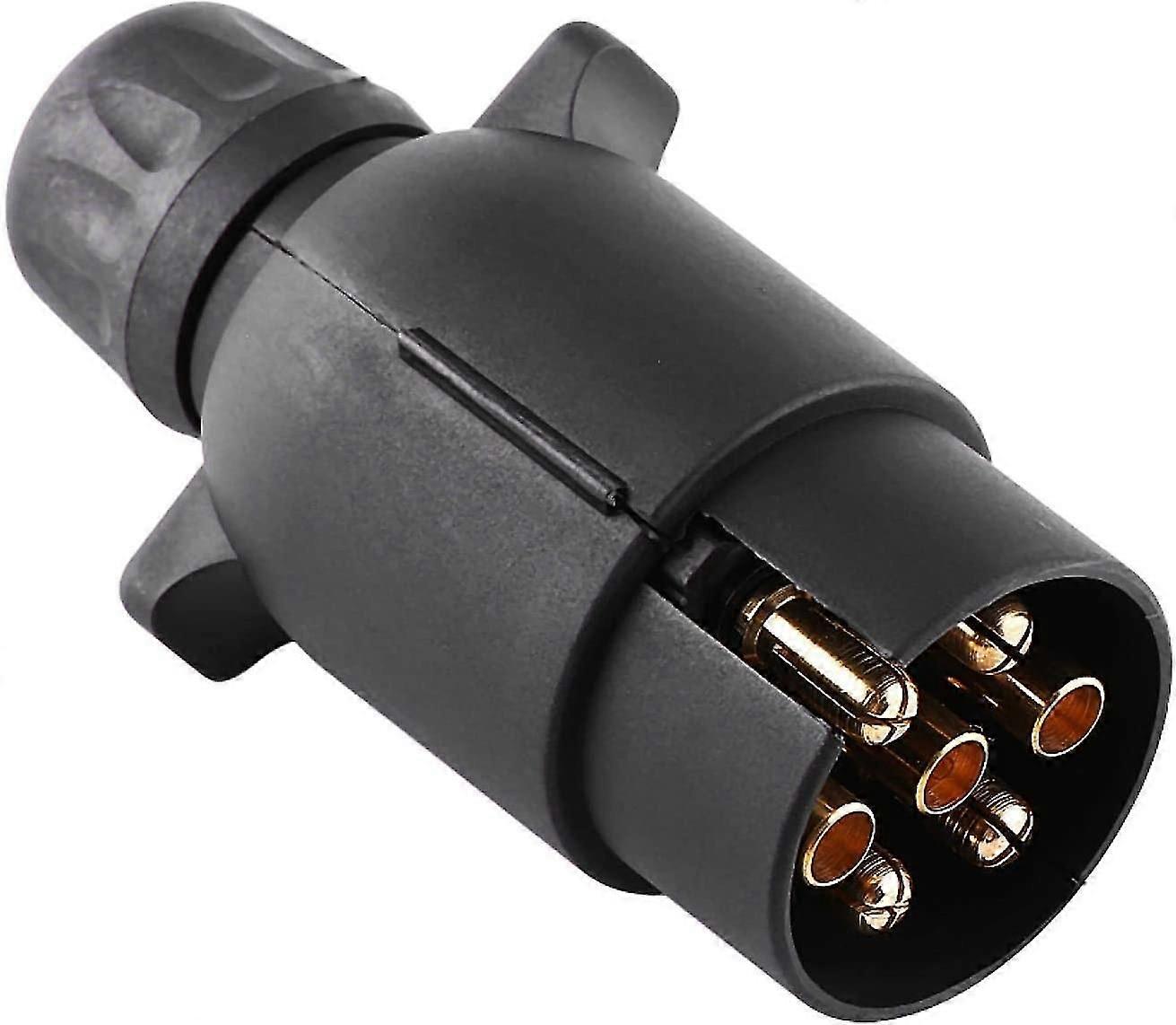 Waterproof Plastic Trailer Plug Socket Wiring Connector Adapter (black) (1pcs)