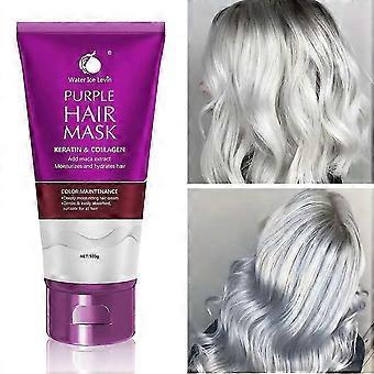 Keratin & Collagen Purple Hair Mask Maca Extract - Protein Deep Conditioner Treatment for Colored Dry and Damaged Hair - Moisturizing & Hydrating Hair