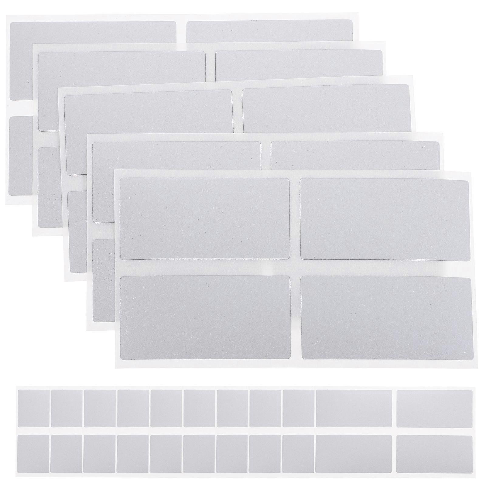 Silver Scratch Off Stickers Rectangular DIY Labels for Decoration 50Pcs