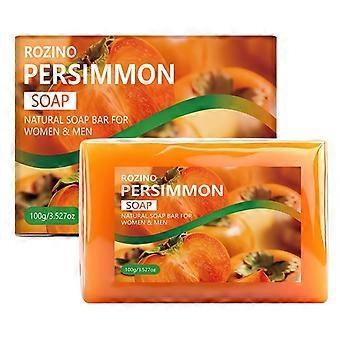 4-In-1 Persimmon Essence Soap for Face, Body, Hands and Hair, Deep Cleansing and Deodorizing Bar, Oil Control and Moisturizing for Oily Skin