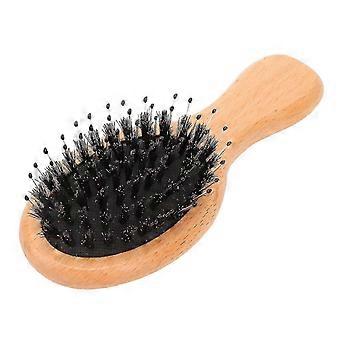 Wooden Hair Brush, Soft Bristles Anti Static Scalp Massage Beech Air Cushion Portable Travel Hair Comb