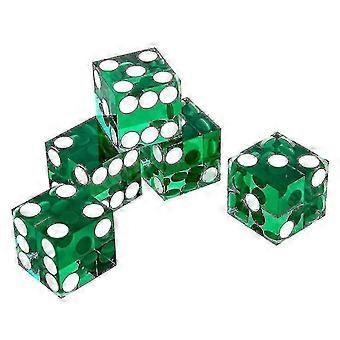 19mm Six Sided D6 Dice Set Transparent Acrylic Casino Dice 5 Pieces