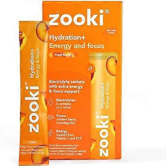 Zooki Elektrolytter+ Energi og Fokus, Ferskensmak 7 poser