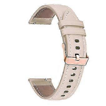 Bracelet pour montre Garmin Venu/SQ/SQ 2/2 Plus, bracelet en cuir de vachette véritable de 20 mm avec boucle en or rose - XN