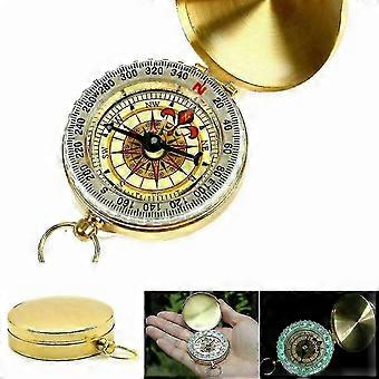 Classique Brass Pocket Watch Style Compass pour camping en plein air Randonnée Or