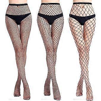3pcs calze a rete collant - donne mesh rete collant sexy calze senza cuciture rete