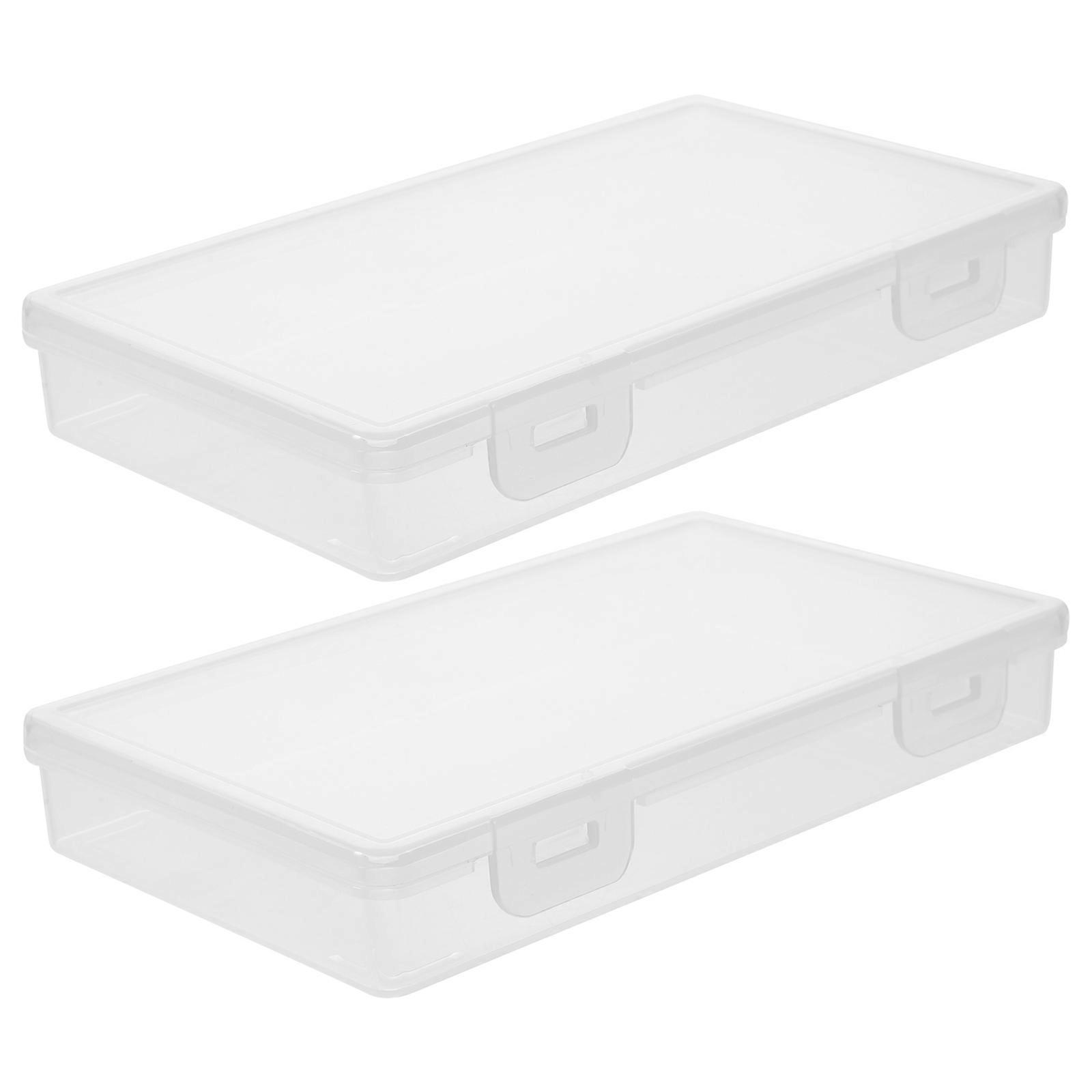 Clear Plastic Storage Box for Cards Multipurpose Storage 2Pcs Set