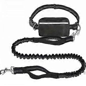 Laisse pour chien Upliftjoys, laisse pour chien mains libres de 5,5 pieds avec pochette à fermeture éclair pour l’extérieur