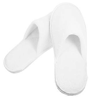 White Non Slip Spa Slippers Coral Fleece Disposable for Bedroom