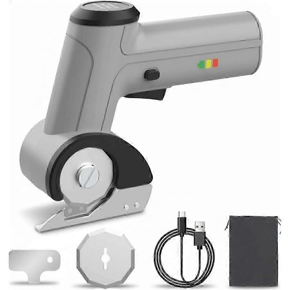 4V Cordless Electric Scissors, Max Cut 1/4" compatible with Cardboard Box/Thin Carpet/Plastic, Includes Storage Case & USB Cable
